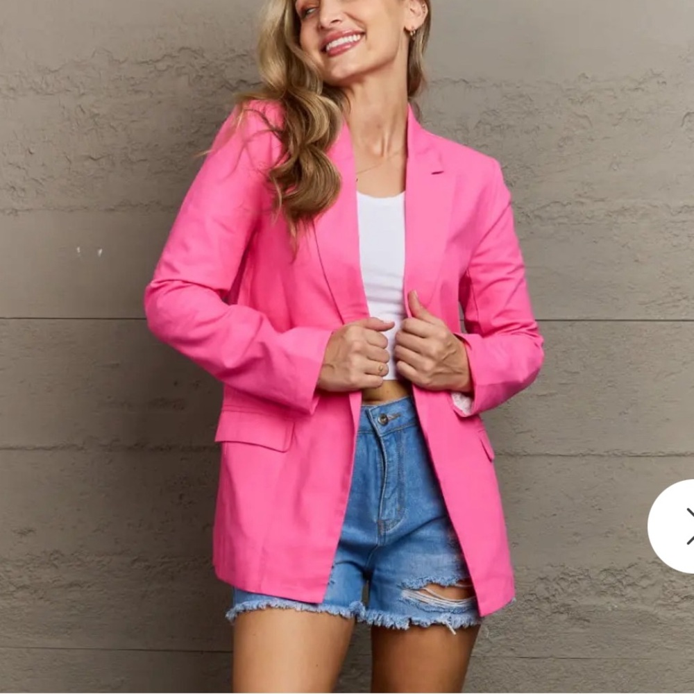 GeeGee Sunshine & Smiles Solid Open Front Blazer